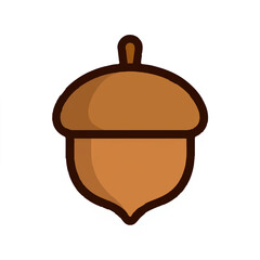 Obraz premium Cartoon Acorn with Brown Cap and Shell