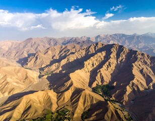 High-angle view of a mountain range