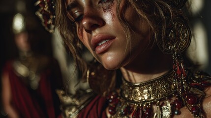 Empress Wounded Beauty: Golden Age Trauma and Resilience with regal attire