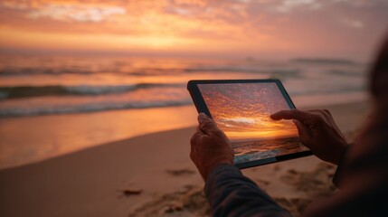 Beach sunrise photo editing