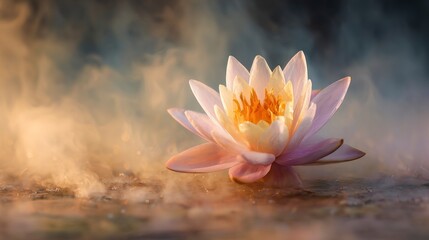 Beautiful floating lotus flower
