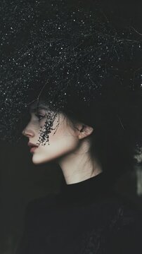 Mysterious Woman in Black Hat