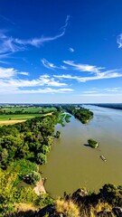 High-angle view of a river flowing through a landscape