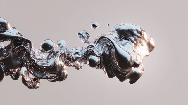 Abstract metallic liquid flow