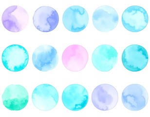 Abstract watercolor circles in pastel colors