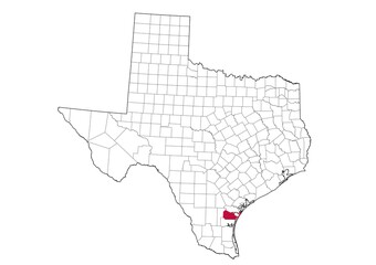 Location Of Nueces County in Texas Map, USA