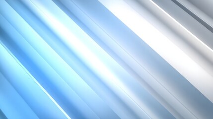 Obraz premium Abstract diagonal blue and white light stripes with smooth gradient background
