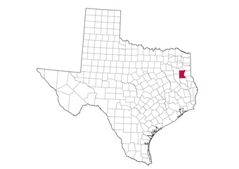 Location Of Rusk County in Texas Map, USA