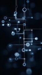 Fototapeta premium node. Abstract digital network concept with glowing nodes and connections, representing futuristic technology. product launch decks.