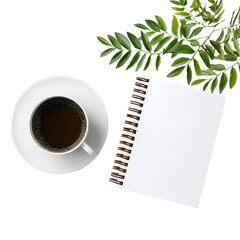 Start your creative day with fresh coffee and a blank notebook ready for your brilliant ideas and plans.