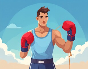 A boxer, ready for the ring