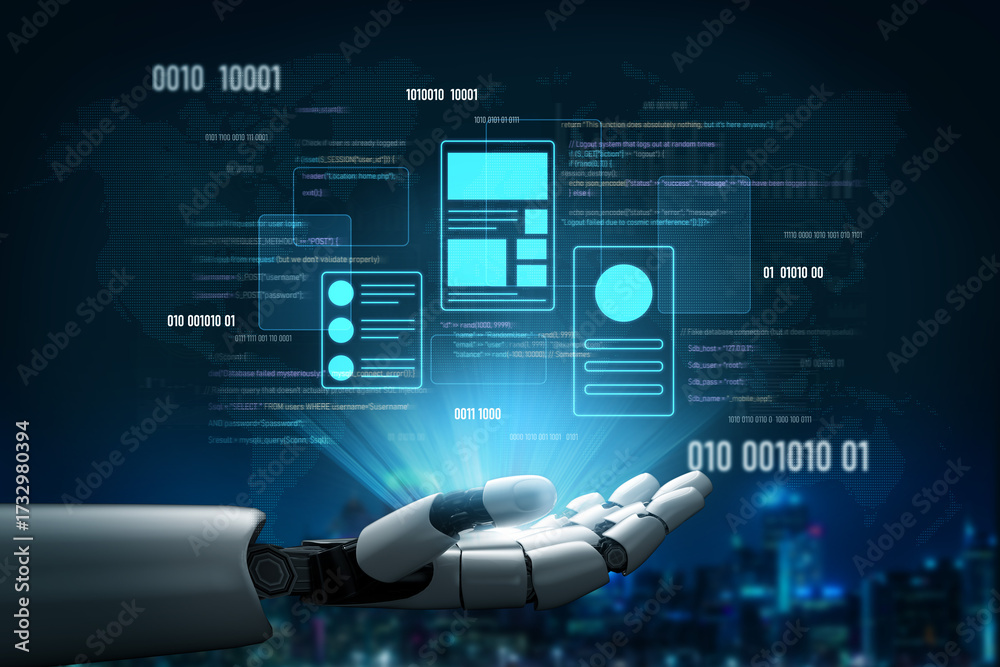 Wall mural ai designing ui ux interface, optimizing application layout, reviewing structure, and aligning code 
