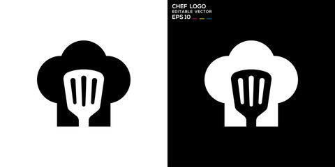 Chef logo. Chef hat, restaurant, cooking. Vector design template.