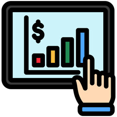 Growth Icon, Mini Illustration Relate To Capital Market, Market Research. Use For Modern Concept, Ui, Ux Web And App Development.