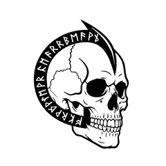 Obraz premium Skull Half Shadow Half Runes