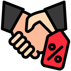 Offer Deal Icon, Mini Illustration Relate To Capital Market, Market Research. Use For Modern Concept, Ui, Ux Web And App Development.