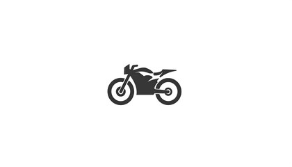 A simple, grayscale illustration of a motorcycle in profile. The design is clean, featuring a sleek silhouette against a white background