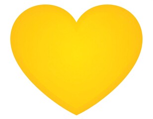 Solid yellow heart shape