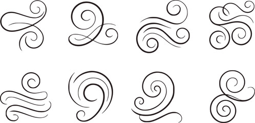 Black ornate swirls and flourishes on white background decorative calligraphy