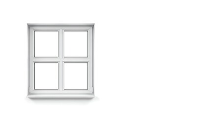 White window against white background showing four rectangular openings