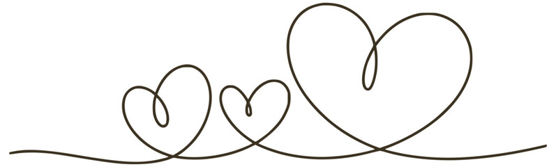 Intertwined hearts flowing line art love romance