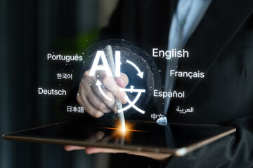 Global communication with multiple languages, digital translation tools, multilingual technology, cross-cultural communication, and virtual language learning environments. Spline