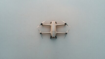Drone Flying Above Calm Water Showcasing Advanced Aerial Technology