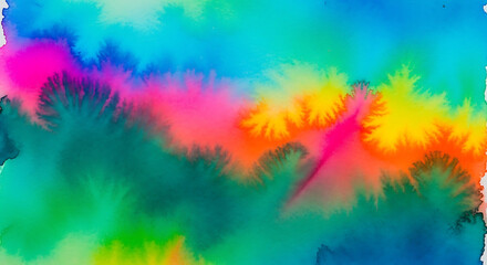 Vibrant Rainbow Watercolor Ink Splatter Abstract Background blue bright