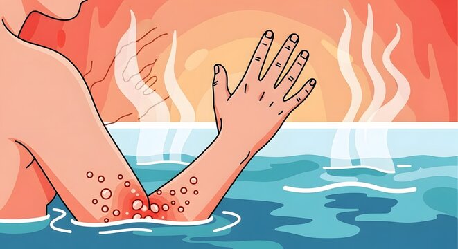 Heat Rash Relief Soothing Hot Weather Skin Irritation Illustration
