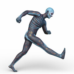 骸骨コスチュームの男性　3DCGレンダリング