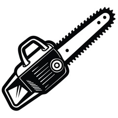 chainsaw with safety guard  isolated on white back (1).eps