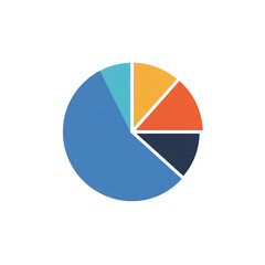 Flat Vector Icon of Pie Chart, Business Analytics Symbol in Minimal Colorful Style