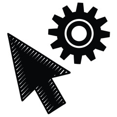 pastel orange illustration floating computer mouse.eps