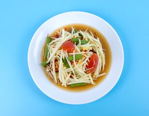 A plate of Thai papaya salad