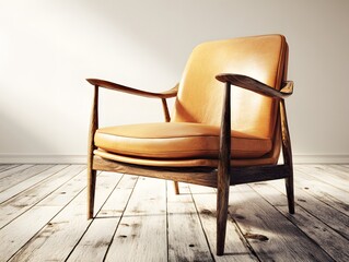 Comfortable Armchair Sitting Alone In Empty Room