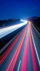 Highway at night with light trails (1)