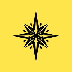 Decorative compass rose design featuring intricate geometric patterns for navigation and exploration