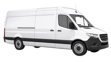 White Cargo Van Collection &ndash; Modern Commercial Delivery Vehicles Isolated on Transparent Background for Transport and Logistics Design