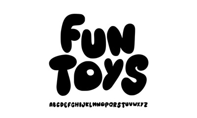 Bubble font, wavy bold letters, soft organic alphabet, playful logo, whimsical typography, joyful design. Eco-friendly packaging, kids designs. Vector typeset.