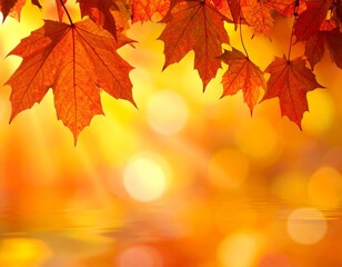 Fototapeta premium Generated image Beautiful Autumn Maple Leaves in Vibrant Colors