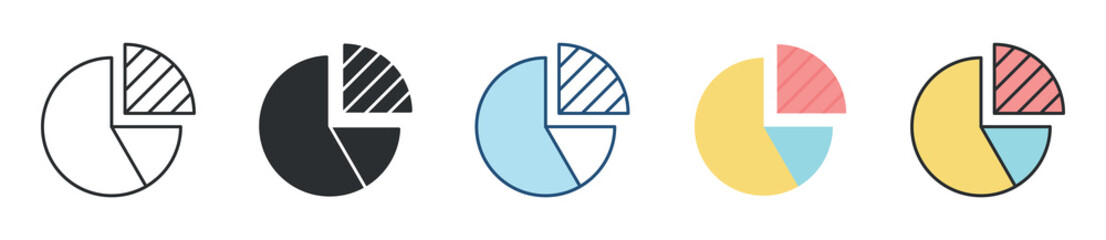 Market Share Icon Set Multiple Style Collection