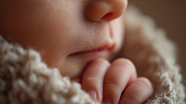 Closeup baby face details