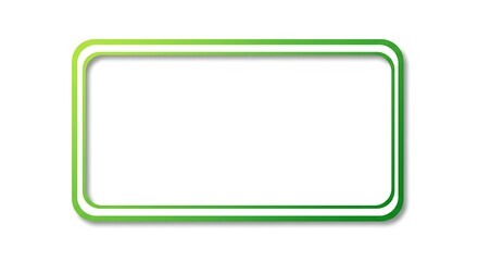 Fototapeta premium Green outlined rectangle on white background with copy space for graphic design