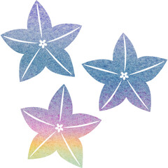 Illustration featuring a beautiful watercolor-patterned bellflower icon image