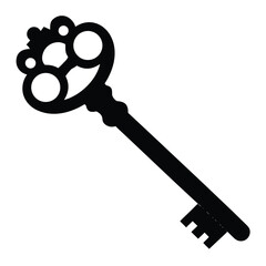 classic key silhouette vector on white background (1).eps