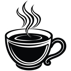 coffee cup with steam vector illustration on white (1).eps