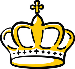 crown with royal cross top design clipart on white.eps