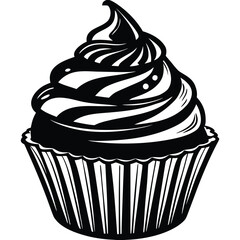 cupcake with frosting vector illustration on white (1).eps