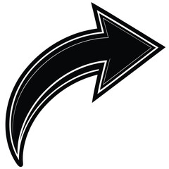 curved arrow pointing right vector on white backgr (1).eps