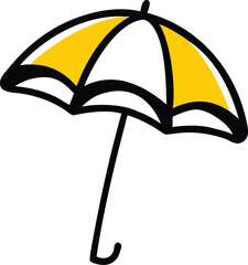 cute cartoon beach umbrella vector illustration on.eps